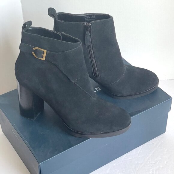 Cole Haan Harrington Ankle Boots 8.5 Black Suede - Picture 4 of 10